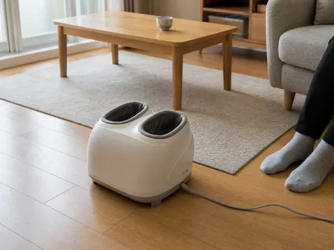 日本の住まいに置かれた未使用状態の小型フットケア器具のイメージ